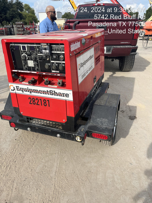 2022 Shindaiwa DGW400MDL Kubota D902 Engine, 23 HP, Dual Op Welder, Wire, Arc, Droop Stick, Tig, and CC Stick Functionality, Simulphase, 3 Phase and 1 Phase Gen Output, Single Axle NB Trlr, Slr Trckl Chrg 12V 12W, Fire Ext