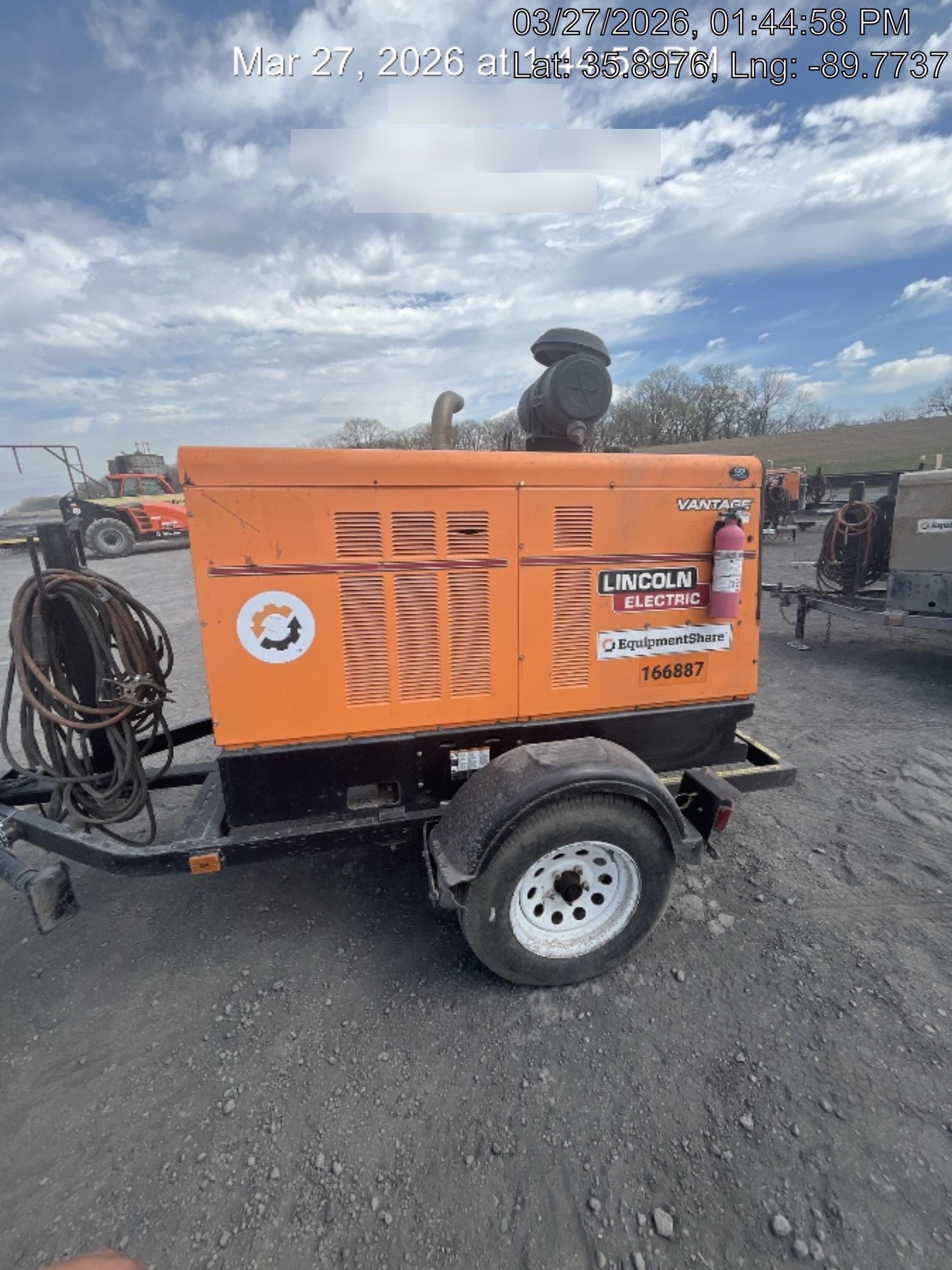 2021 Lincoln Electric Vantage 549X Ready Pak 3, ORANGE (includes trailer, cable rack, fender light kit)
