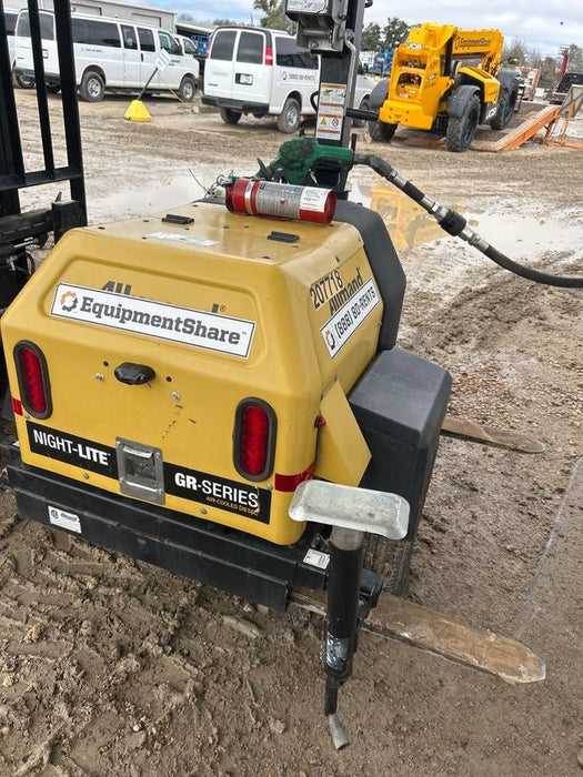 2022 Allmand NLV3GR (4) LED Light Fixture 350W, 23' Vertical Mast, 3kW Prime, Towable, Deep Sea L401, Leveling Jacks, Yanmar T4F 5.8hp