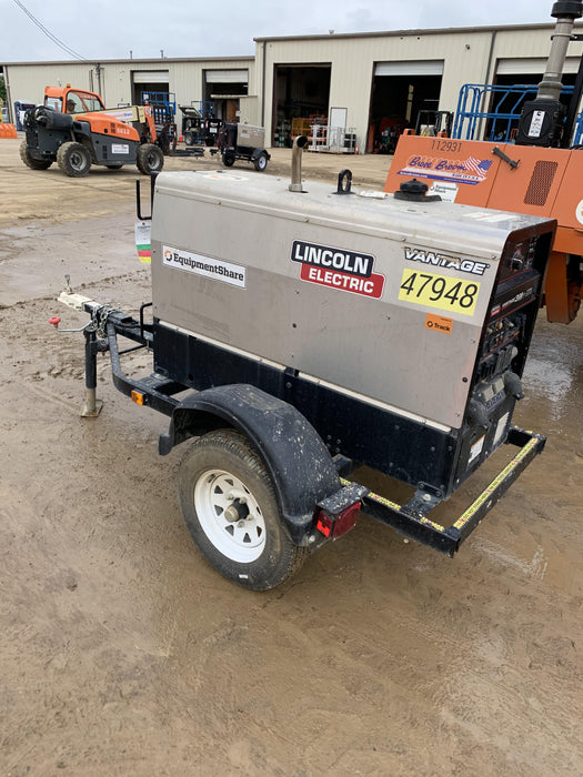 2019 Lincoln Electric Vantage 322 Ready-Pak 3, Two Wheel Trailer, Fender and Light Kit, Cable Rack