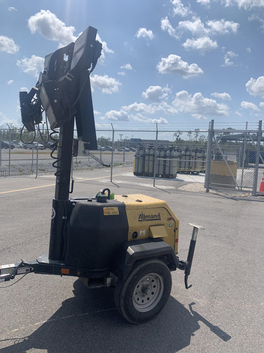 2022 Allmand NLV3GR (4) LED Light Fixture 350W, 23' Vertical Mast, 3kW Prime, Towable, Deep Sea L401, Leveling Jacks, Yanmar T4F 5.8hp