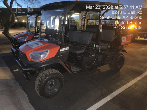 2022 Kubota RTV-X1140W-H Plastic Canopy, Windshield Acrylic Clear, LED Strobe Light, Wire Harness Kit, Back up Alarm