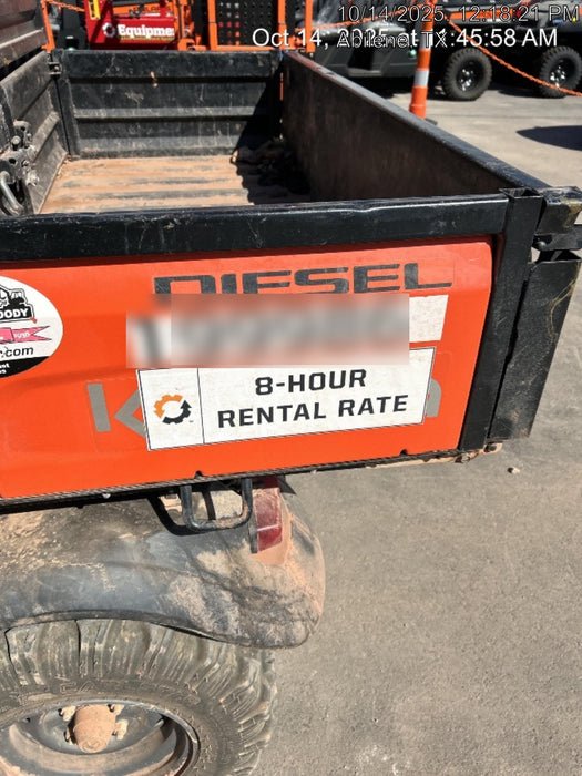 2022 Kubota RTV-X1140W-H Plastic Canopy, Windshield Acrylic Clear, LED Strobe Light, Wire Harness Kit, Back up Alarm