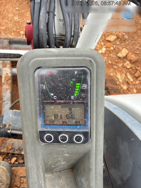 2019 Takeuchi TB260 Takeuchi TB260 Canopy w/Rubber Tracks, Auxiliary Hydraulics, Standard Blade, Manual QC, 12 / 18 / 24" Buckets, Hydraulic Thumb Installed