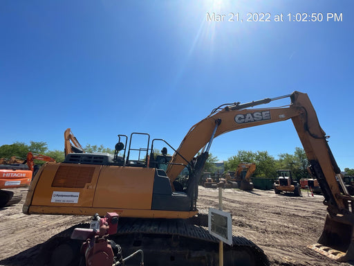 2015 Case CX350D CAB A/C, 13'-3" ARM, STEEL TRACKS, THUMB