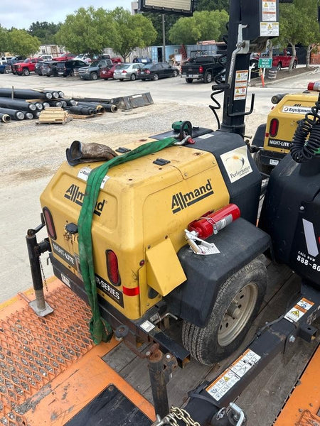 2022 Allmand NLV3GR (4) LED Light Fixture 350W, 23' Vertical Mast, 3kW Prime, Towable, Deep Sea L401, Leveling Jacks, Yanmar T4F 5.8hp