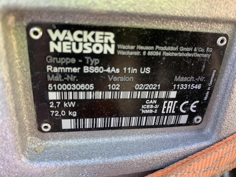 2021 WACKER NEUSON BS60-4As