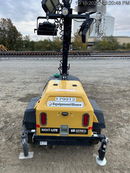 Allmand NLV3GR (4) LED Light Fixture 350W, 23' Vertical Mast, 3kW Prime, Towable, Deep Sea L401, Leveling Jacks, Yanmar T4F 5.8hp