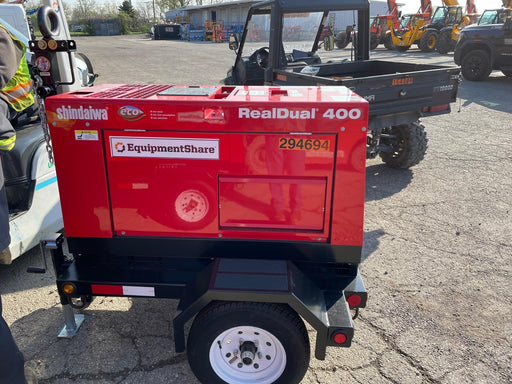 2023 Shindaiwa DGW400MDL Kubota D902 Engine, 23 HP, Dual Op Welder, Wire, Arc, Droop Stick, Tig, and CC Stick Functionality, Simulphase, 3 Phase and 1 Phase Gen Output, Single Axle NB Trlr, Slr Trckl Chrg 12V 12W, Fire Ext
