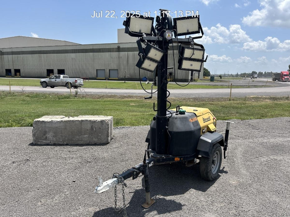 2022 Allmand NLV3GR (4) LED Light Fixture 350W, 23' Vertical Mast, 3kW Prime, Towable, ES Decals, T3