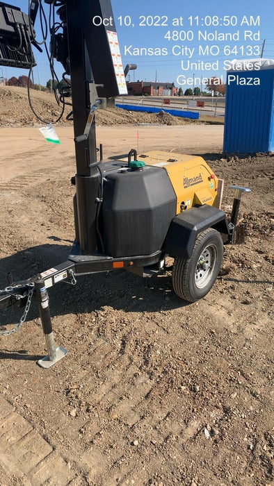 2022 Allmand NLV3GR (4) LED Light Fixture 350W, 23' Vertical Mast, 3kW Prime, Towable, ES Decals, T3