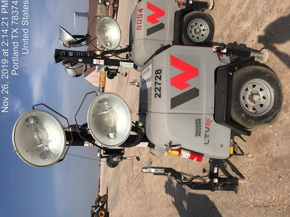 2019 Wacker Neuson LTV6L-MH Wacker Neuson LTV6L Mobile Light Tower w/Fuel Level Sensor Installed