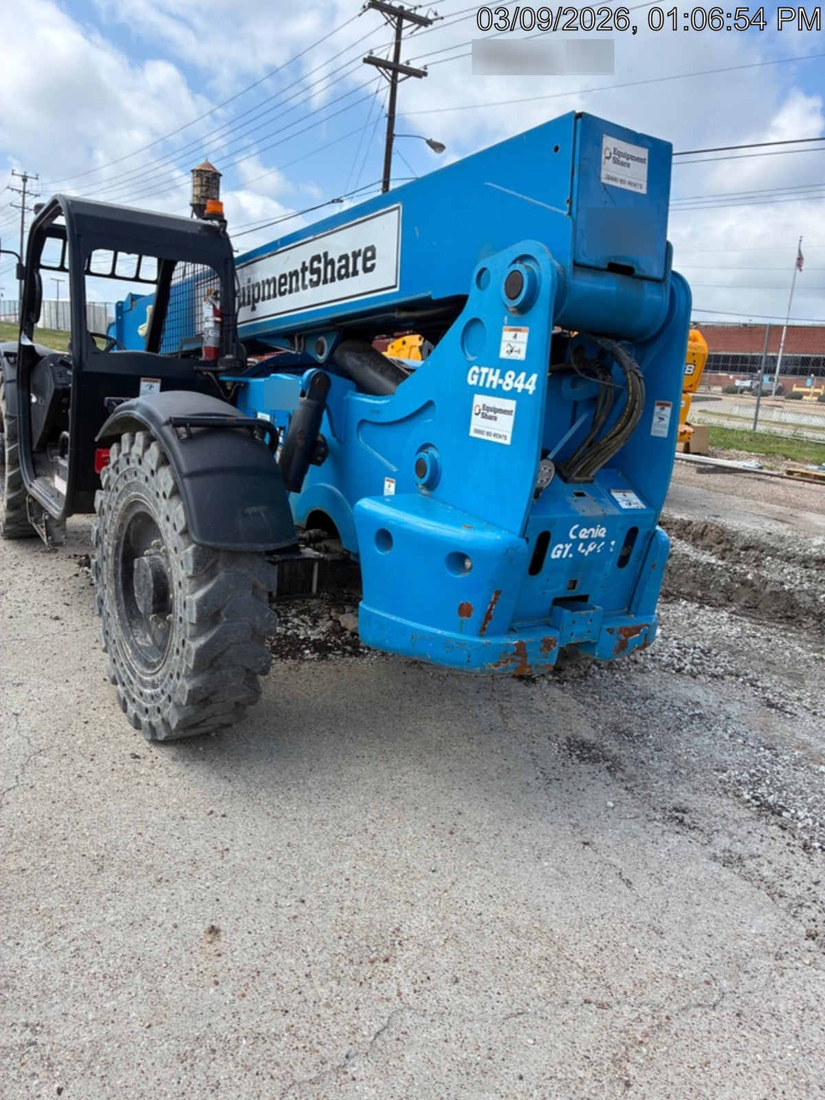 2019 Genie GTH-844 Canopy, Solid RT Tires, LED Work Lights, Beacon 60" QA Carriage, 48" Forks