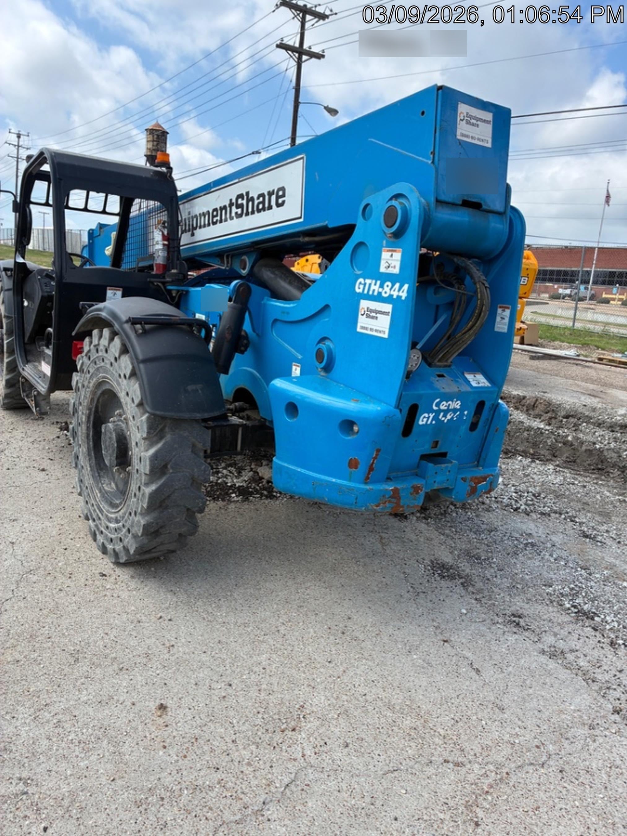 2019 Genie GTH-844 Canopy, Solid RT Tires, LED Work Lights, Beacon 60" QA Carriage, 48" Forks