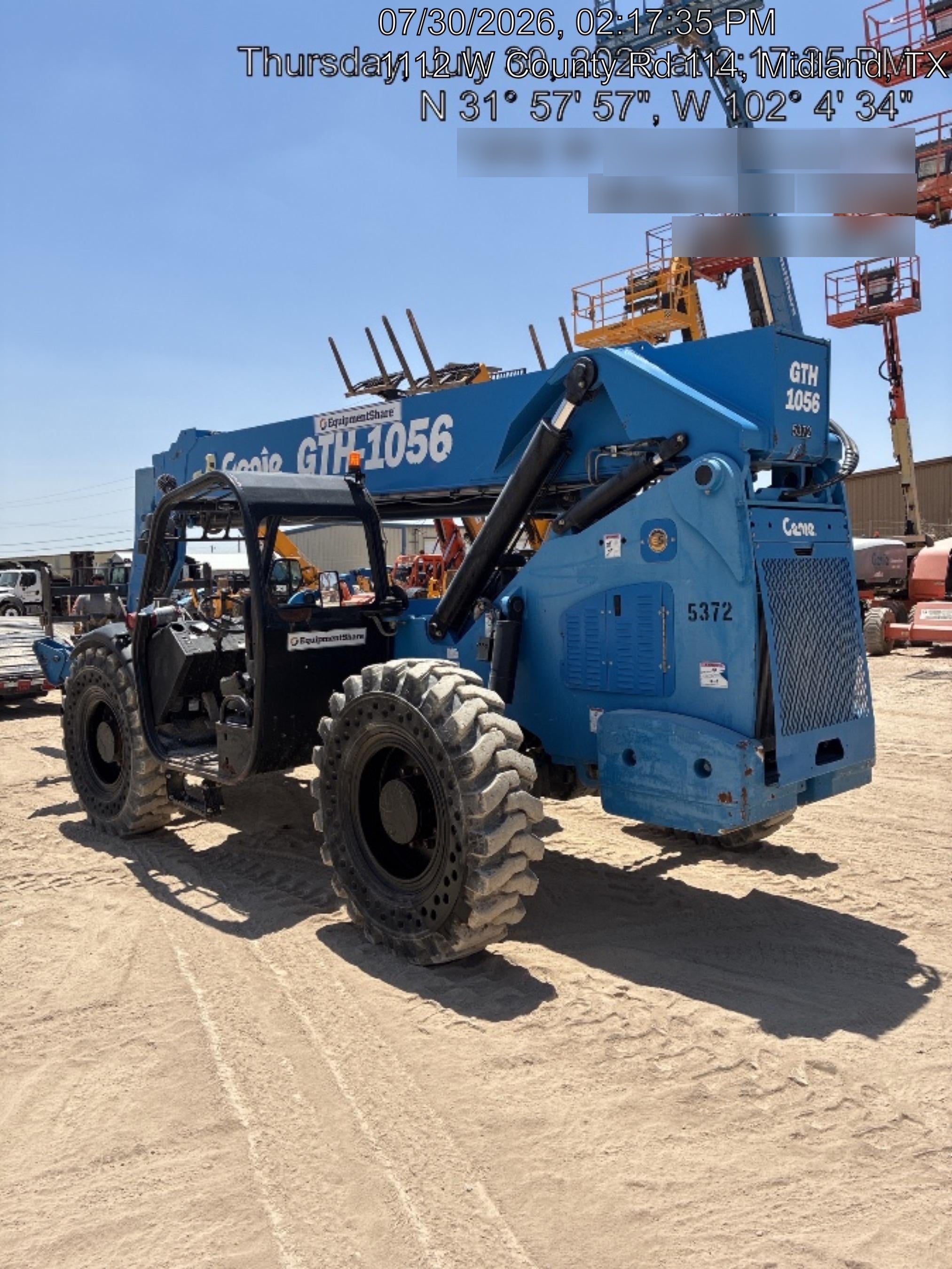 2017 Genie GTH-1056 Genie GTH1056, Solid Tires, 60" carriage, Light Kit, Open ROPS