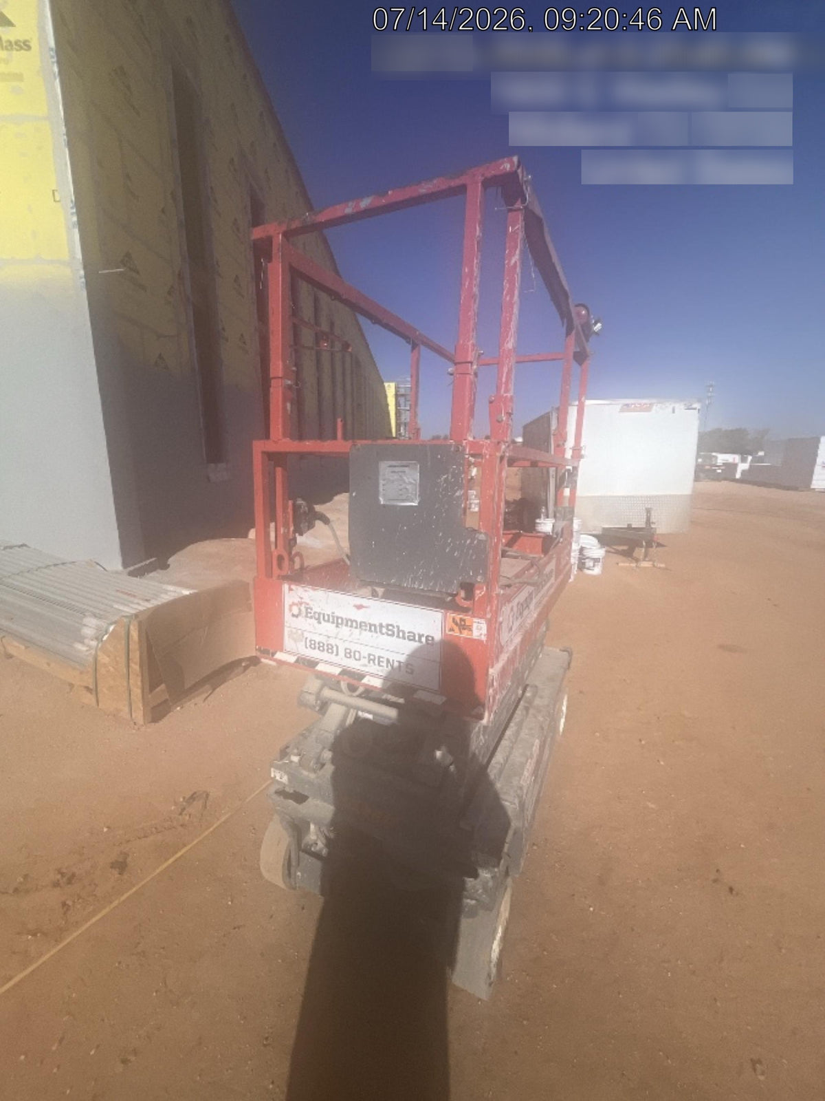 2020 Skyjack SJIII-3219 Solid NM Tires, Half height spring hinged entry gate, Dual Beacons, 800W Inverter