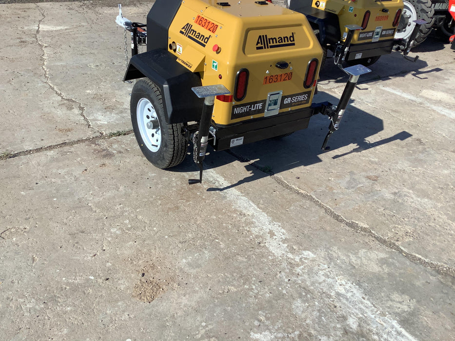 2021 Allmand NLV3GR (4) LED Light Fixture 350W, 23' Vertical Mast, 3kW Prime, Towable, Deep Sea L401, Leveling Jacks, Yanmar T4F 5.8hp