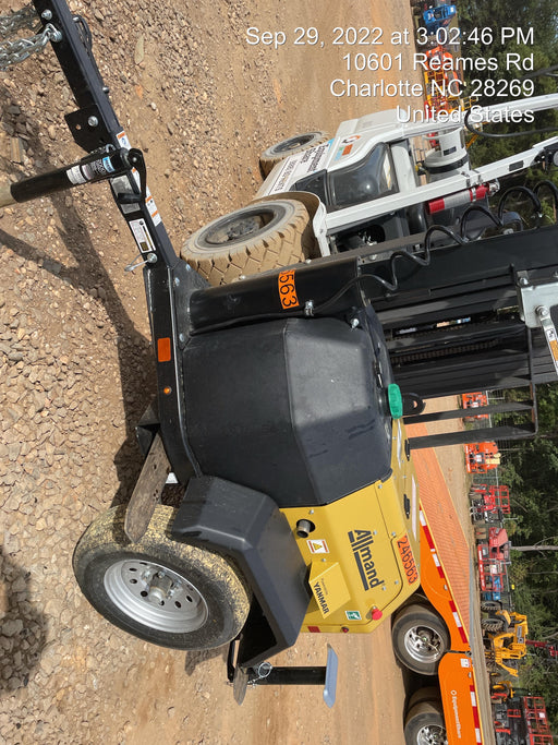 2022 Allmand NLV3GR (4) LED Light Fixture 350W, 23' Vertical Mast, 3kW Prime, Towable