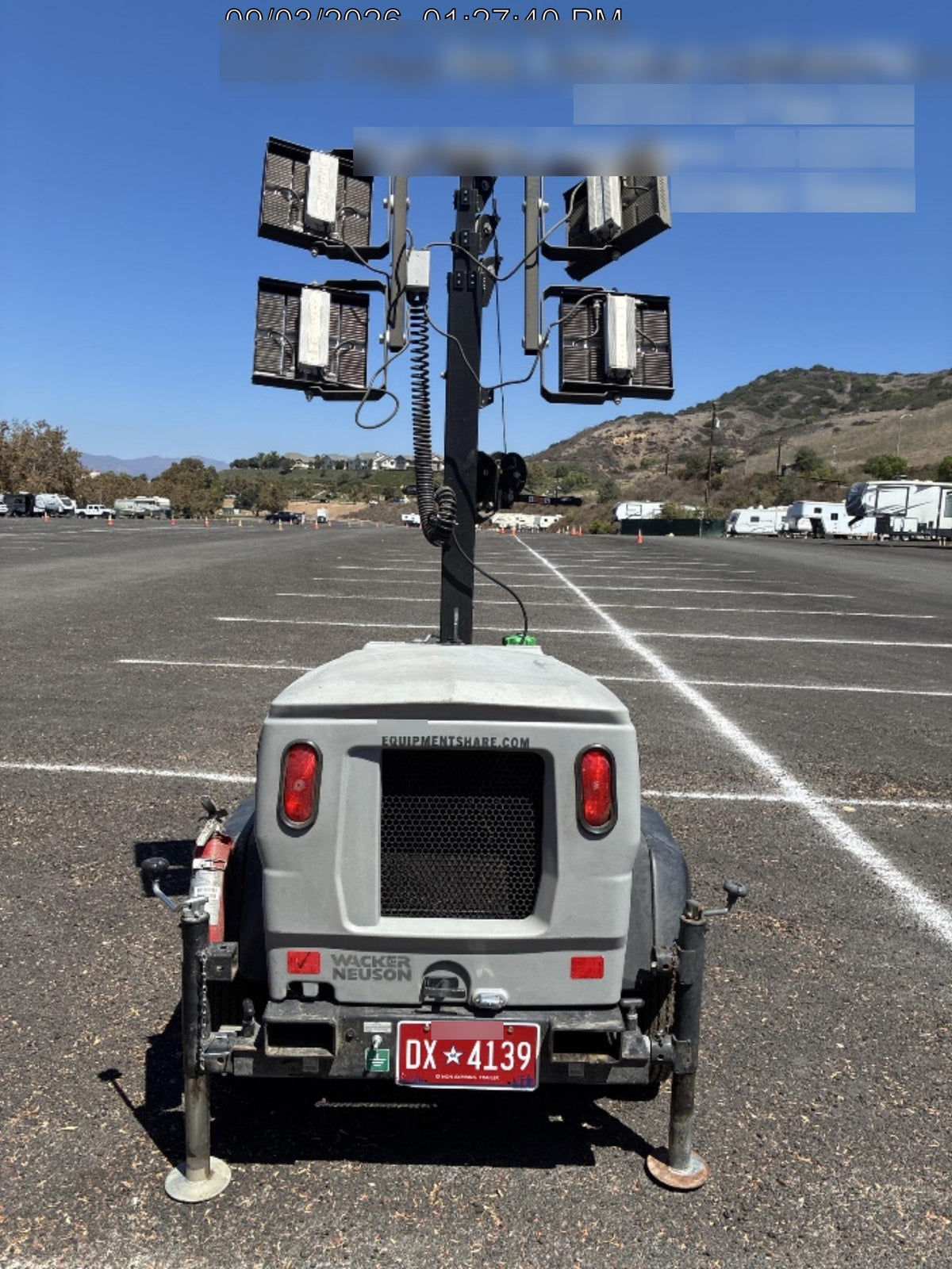 2024 Wacker Neuson LTT4 Diesel, Kohler KDW702, Deep Sea Controller, Auto Start, LED 320W, Bypass Outlet, T3