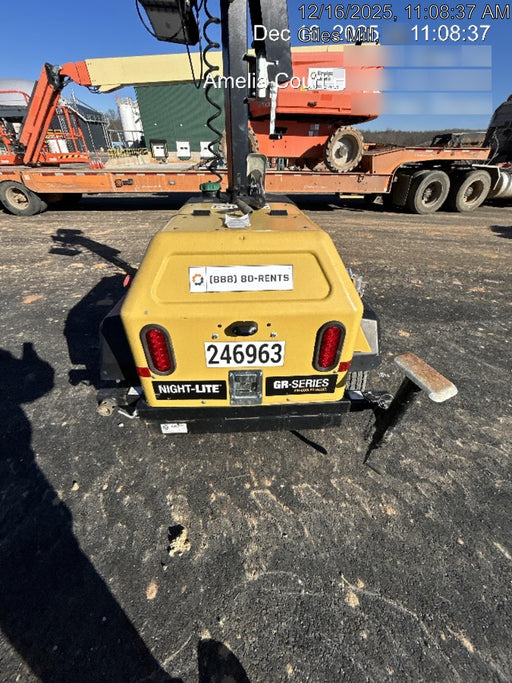 2022 Allmand NLV3GR (4) LED Light Fixture 350W, 23' Vertical Mast, 3kW Prime, Towable, ES Decals, T3