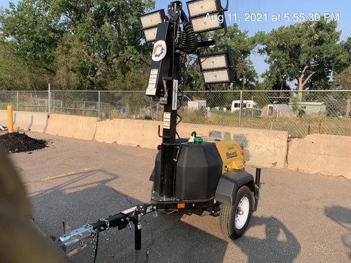 2021 Allmand NLV3GR (4) LED Light Fixture 350W, 23' Vertical Mast, 3kW Prime, Towable, Deep Sea L401, Leveling Jacks, Yanmar T4F 5.8hp