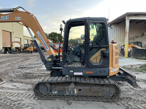 2018 Case CX80C CLOSED CAB, A/C, RUBBER TRACKS PADS, 7'-2" ARM