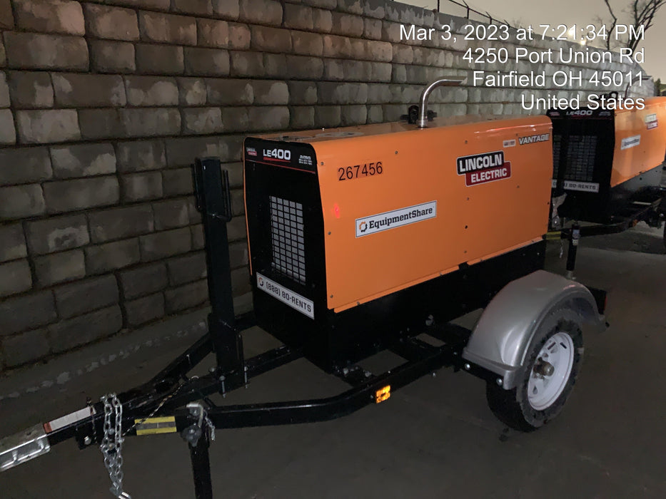 2022 Lincoln Electric LE400 Kubota V1505, Trlr, Cable Rack, Light Kit, ES Decals, T3