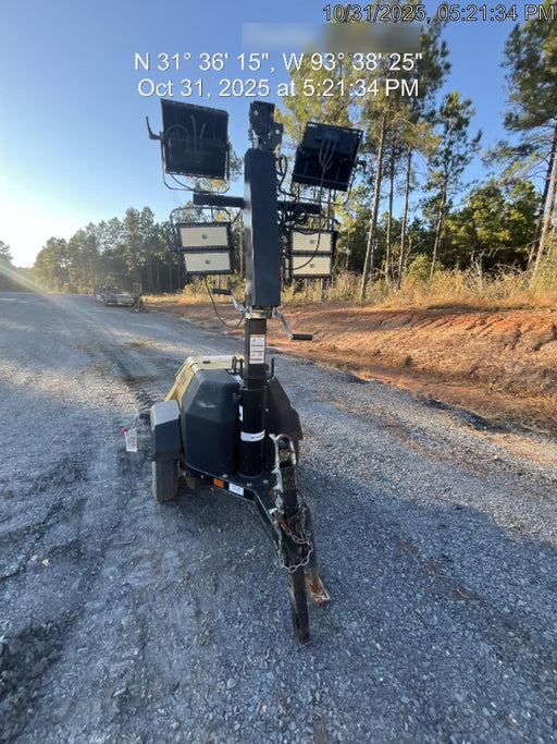 2022 Allmand NLV3GR (4) LED Light Fixture 350W, 23' Vertical Mast, 3kW Prime, Towable, Deep Sea L401, Leveling Jacks, Yanmar T4F 5.8hp