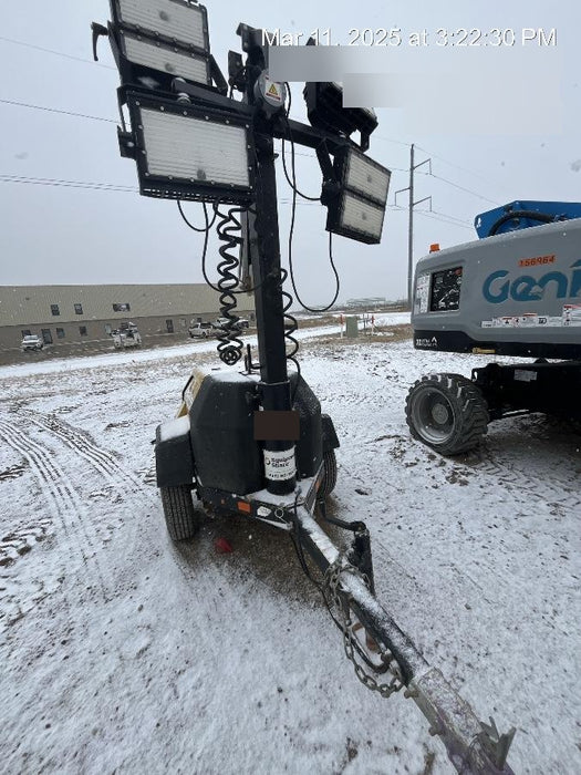 2022 Allmand NLV3GR (4) LED Light Fixture 350W, 23' Vertical Mast, 3kW Prime, Towable, Deep Sea L401, Leveling Jacks, Yanmar T4F 5.8hp