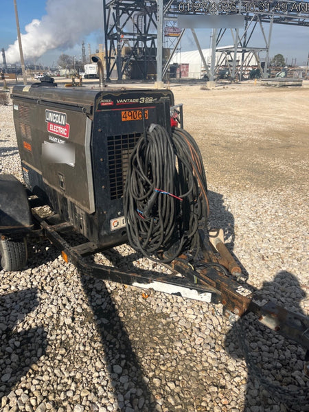 2019 Lincoln Electric Vantage 322 Ready-Pak 3, Two Wheel Trailer, Fender and Light Kit, Cable Rack