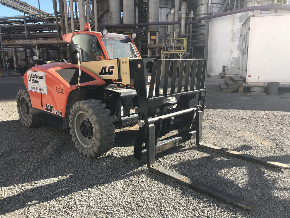 2020 JLG G5-18A Cab/Heat/Air, NM Solid Tires, Beacon w/48" Carriage, 48" Pallet Forks