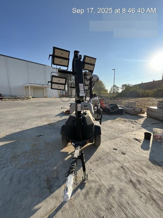 2022 Allmand NLV3GR (4) LED Light Fixture 350W, 23' Vertical Mast, 3kW Prime, Towable, Deep Sea L401, Leveling Jacks, Yanmar T4F 5.8hp