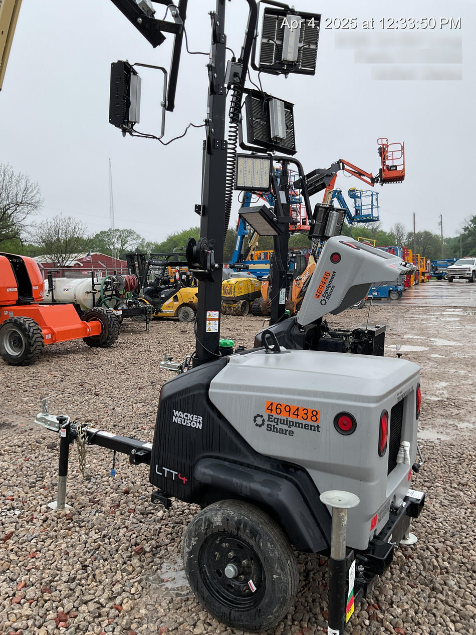 2024 Wacker Neuson LTT4 Diesel, Kohler KDW702, Deep Sea Controller, Auto Start, LED 320W, Bypass Outlet, T3