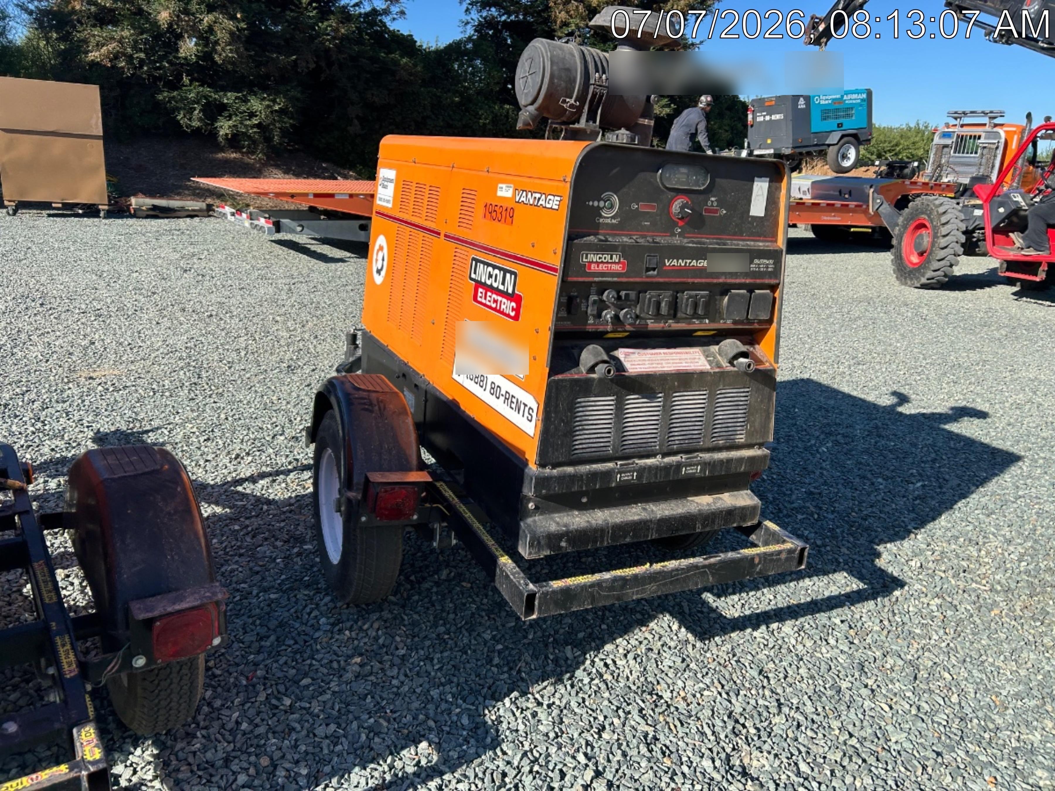 2021 Lincoln Electric Vantage 549X Ready Pak 3, ORANGE (includes trailer, cable rack, fender light kit)