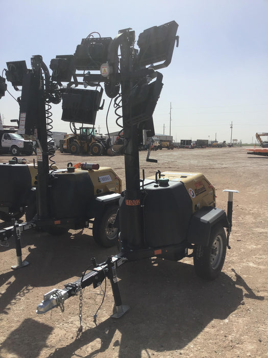 2022 Allmand NLV3GR (4) LED Light Fixture 350W, 23' Vertical Mast, 3kW Prime, Towable, ES Decals, T3