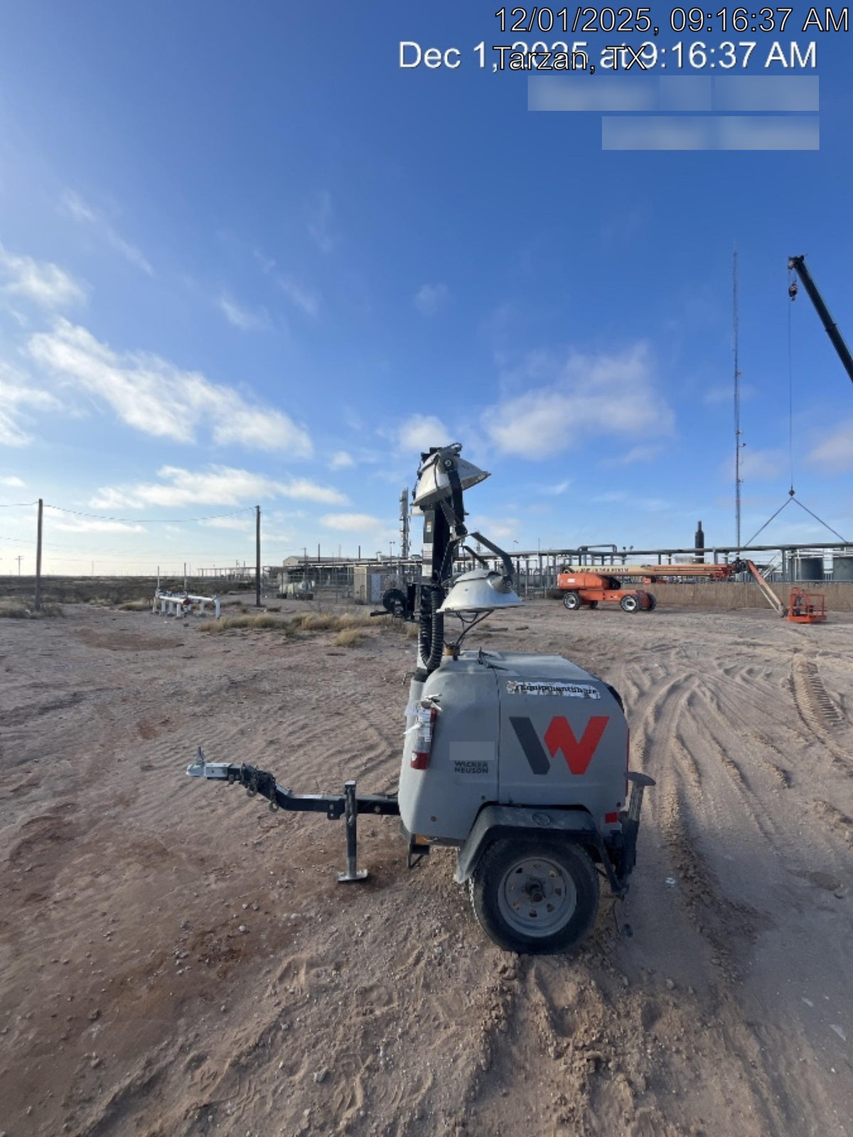 2019 Wacker Neuson LTV6L-MH Mobile Light Tower w/Fuel Level Sensor Installed