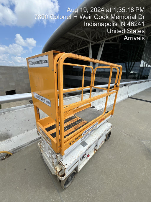 Custom Equipment HB-1430 Hy-Brid Scissor Lift
Platform capacity up to 670 lbs
Working height up to 20 ft
Weighs under 1,700 lbs
Non-marking wheels