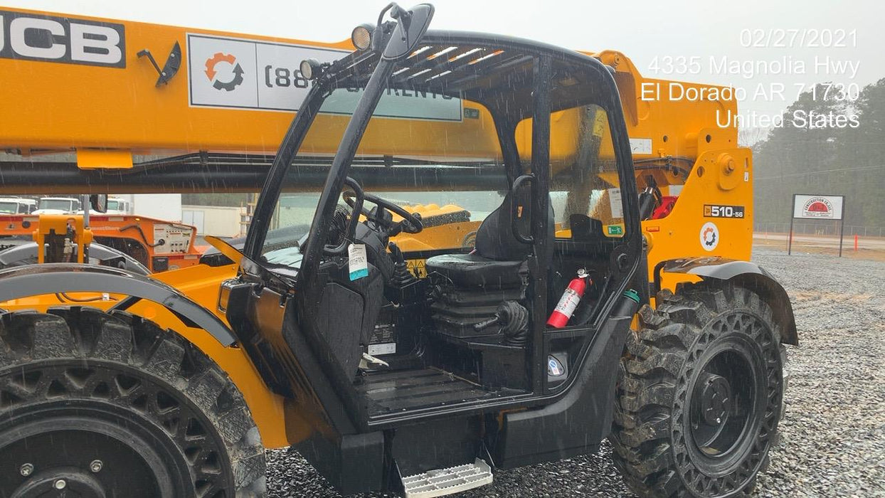 2020 JCB 510-56 Canopy, Solid Tires, Work Lights, Beacon, Aux Hydraulics, Back up Alarm, Lifting Eye, ES Decals
