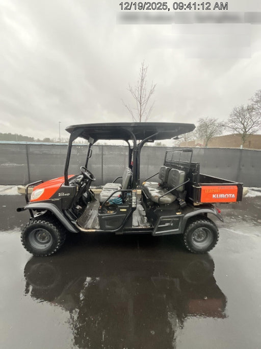 Kubota RTV-X1140W-H 4WD utility cart -LED strobe -Windshield tempered glass -Plastic canopy -Wire harness kit -Backup alarm