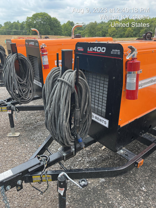 2023 Lincoln Electric LE400 Kubota V1505, Trlr, Cable Rack, Light Kit, ES Decals, T3