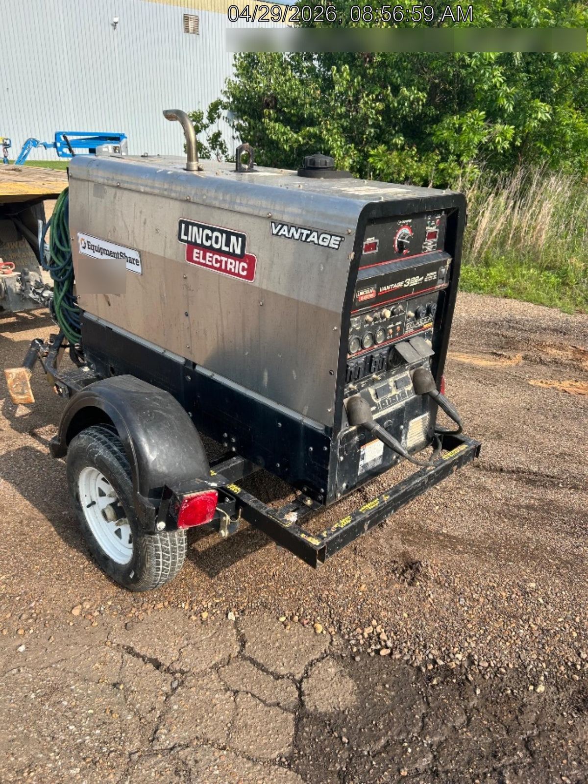 2019 Lincoln Electric Vantage 322 Ready-Pak 3, Two Wheel Trailer, Fender and Light Kit, Cable Rack