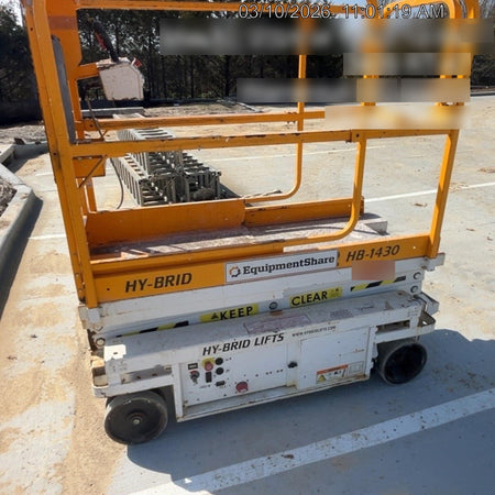 Custom Equipment HB-1430 Hy-Brid Scissor Lift
Platform capacity up to 670 lbs
Working height up to 20 ft
Weighs under 1,700 lbs
Non-marking wheels