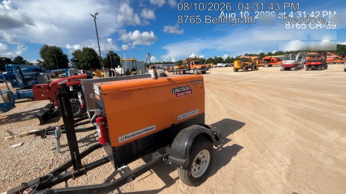 2021 Lincoln Electric Vantage 322 Vantage 322 Ready Pak 3 w/ Decals, ORANGE (includes trailer, cable rack, fender light kit) NO Telematics