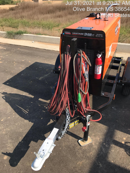 2021 Lincoln Electric Vantage 322 Vantage 322 Ready Pak 3 w/ Decals, ORANGE (includes trailer, cable rack, fender light kit) NO Telematics