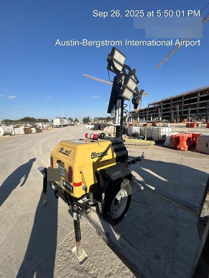 2022 Allmand NLV3GR (4) LED Light Fixture 350W, 23' Vertical Mast, 3kW Prime, Towable, ES Decals, T3