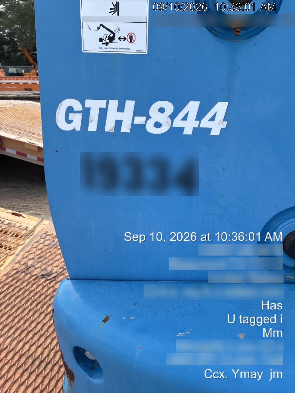 2018 Genie GTH-844 Genie GTH-844 w/ROPS, Work Lights, Solid Tires, RH Cab Mesh, Beacon, 60" Carriage and Forks