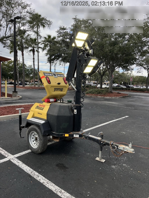 2022 Allmand NLV3GR (4) LED Light Fixture 350W, 23' Vertical Mast, 3kW Prime, Towable, ES Decals, T3