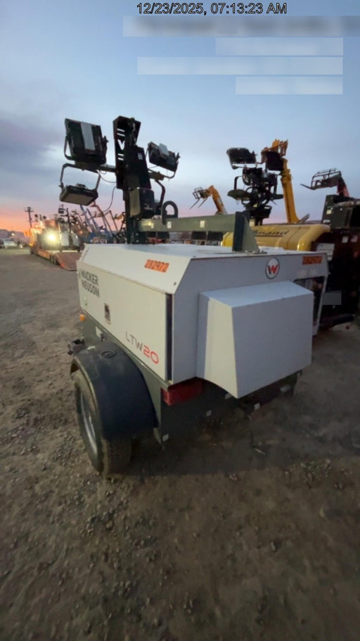 2022 Wacker Neuson LTW20Z1 Isuzu Dsl. Engine, 23' Mast, (4) 300W LED Lights, CWK, Programmable Dawn to Dusk, 360 Deg. Rotation, 57 Gal. Tank, Trailer Mounted