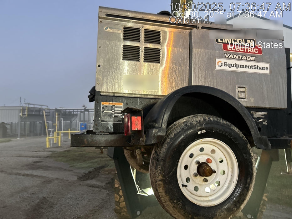 2019 Lincoln Electric Vantage 322 Ready-Pak 3, Two Wheel Trailer, Fender and Light Kit, Cable Rack