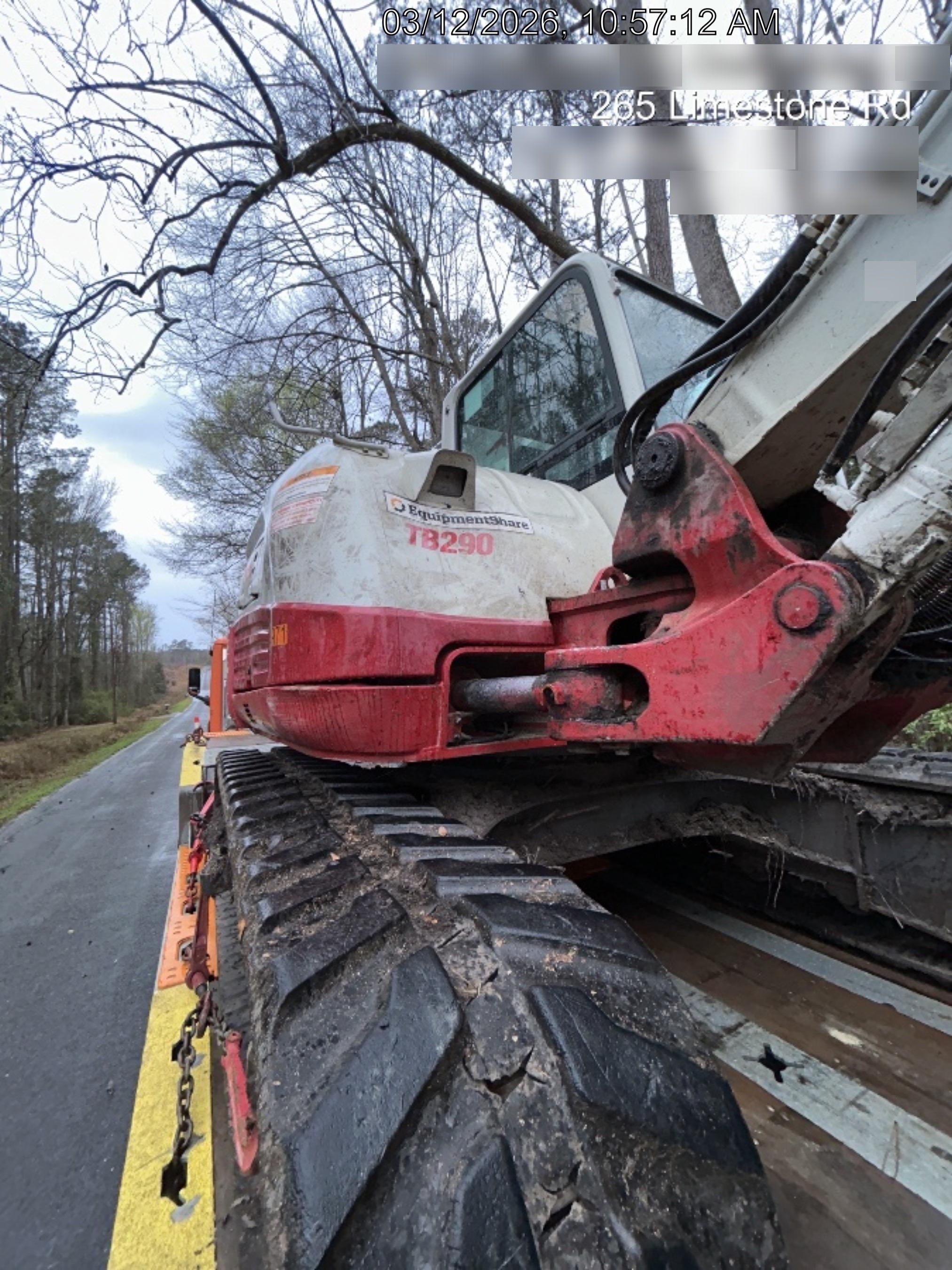 2019 Takeuchi TB290 Cab, AC, Rubber Tracks, Dozer Blade, Travel Alarm, Control Pattern Change Valve, Auxiliary Hydraulics w/18" Quick Coupler Bucket with teeth, 6.2 cu. ft. capacity/24" Quick Coupler Bucket with teeth, 8.6 cu. ft. capacity/36" Quick Coupler Bucket with teeth, 13.4 cu. ft. capacity, Quick Coupler, Hydraulic Thumb Installed